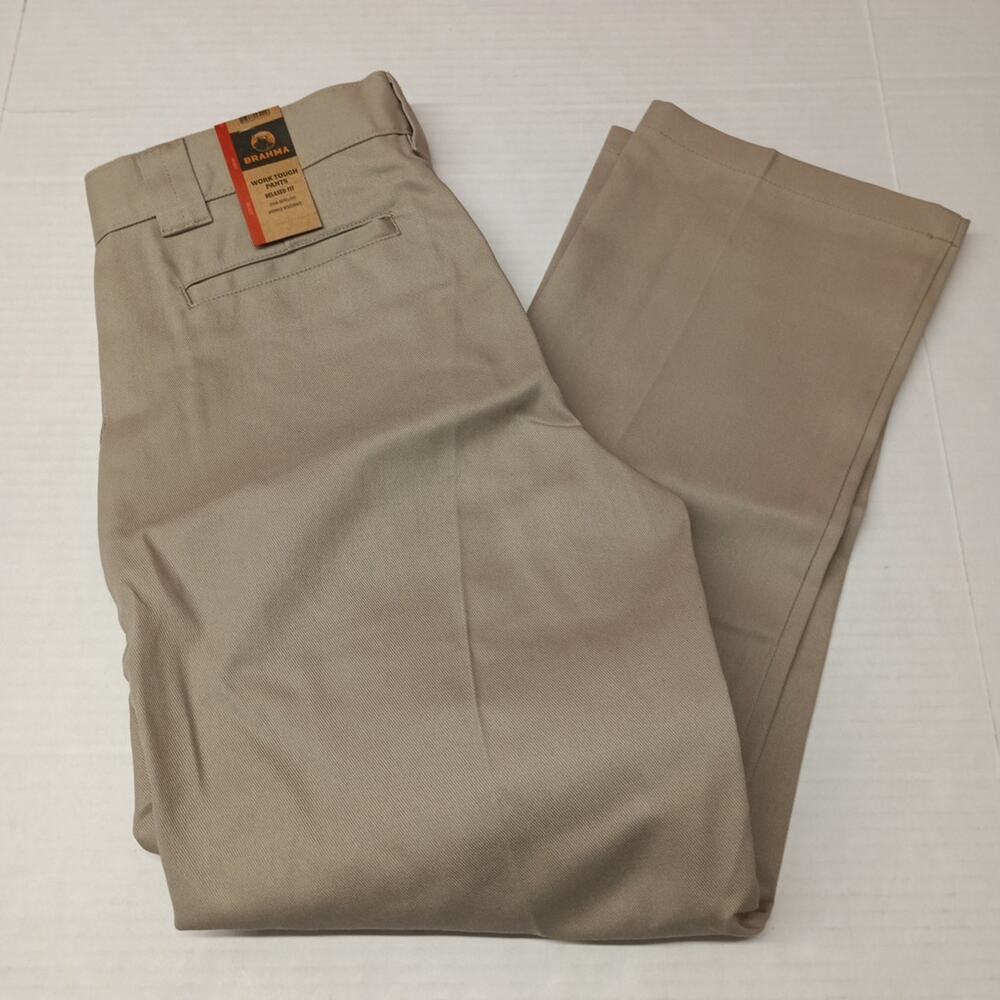 Brahma Men's Work Tough Pants Size 32x30 Sandy Taupe Relaxed‎